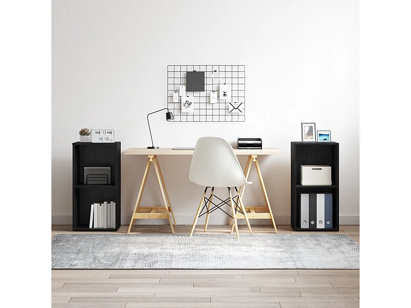 Ensemble meuble TV | Banc TV | Armoire TV 2 pcs Chêne noir 37 x 35 x 107 cm