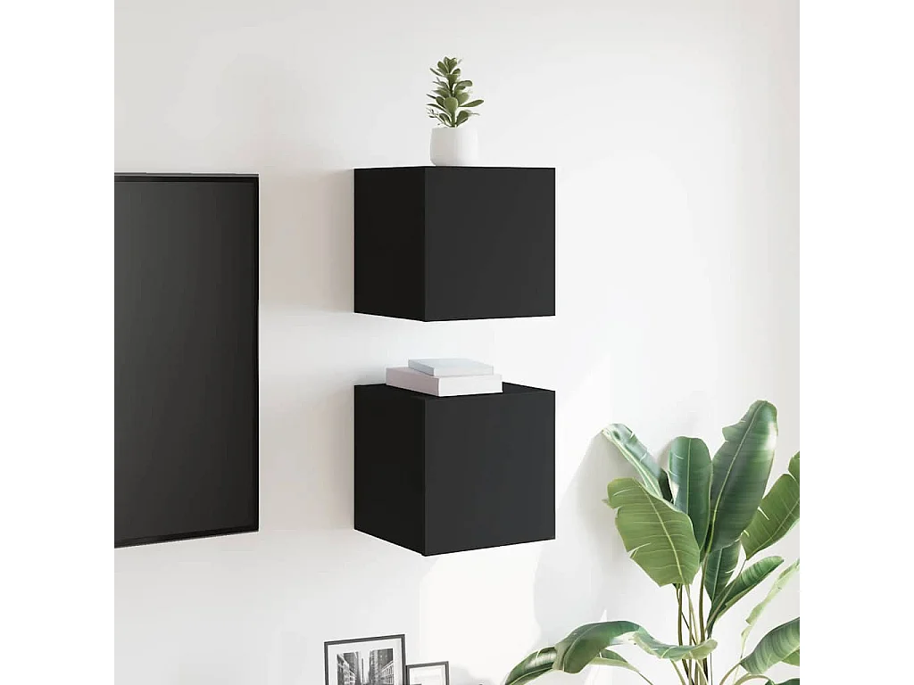 Meubles TV | Bancs TV | Armoires TV muraux 2 pcs Noir 30,5x30x30 cm