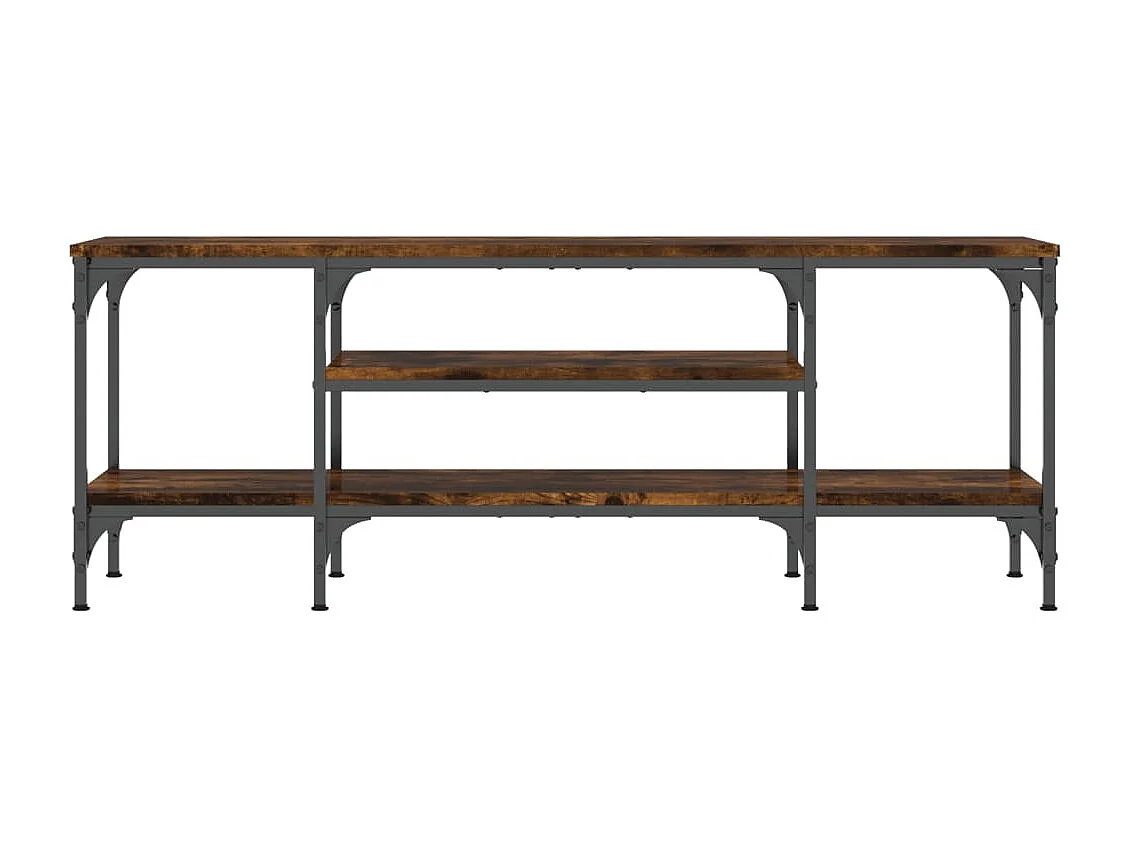Mueble TV | Gabinete de TV | Mueble de salón madera ingeniería y hierro roble ahumado 121x35x45 cm