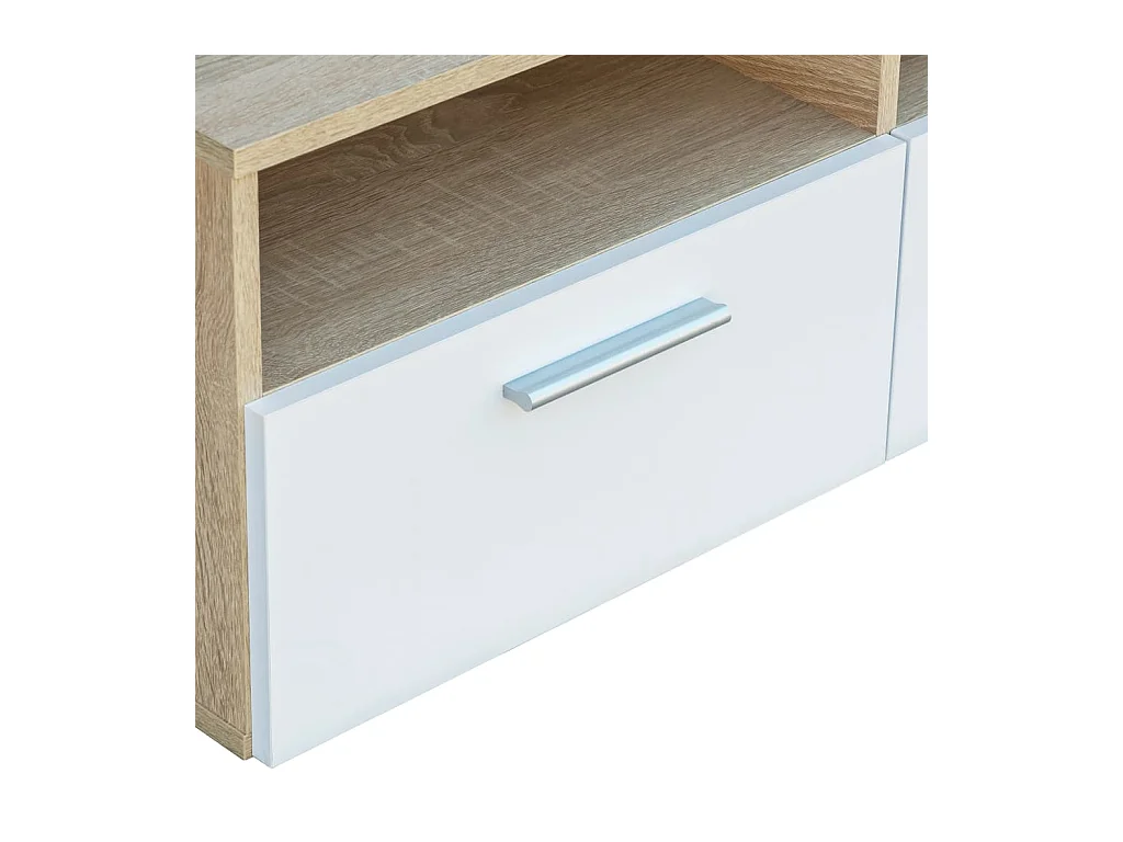 Mueble de TV | Mueble de salón 2 pzs madera ingeniería roble y blanco 95x35x36 cm