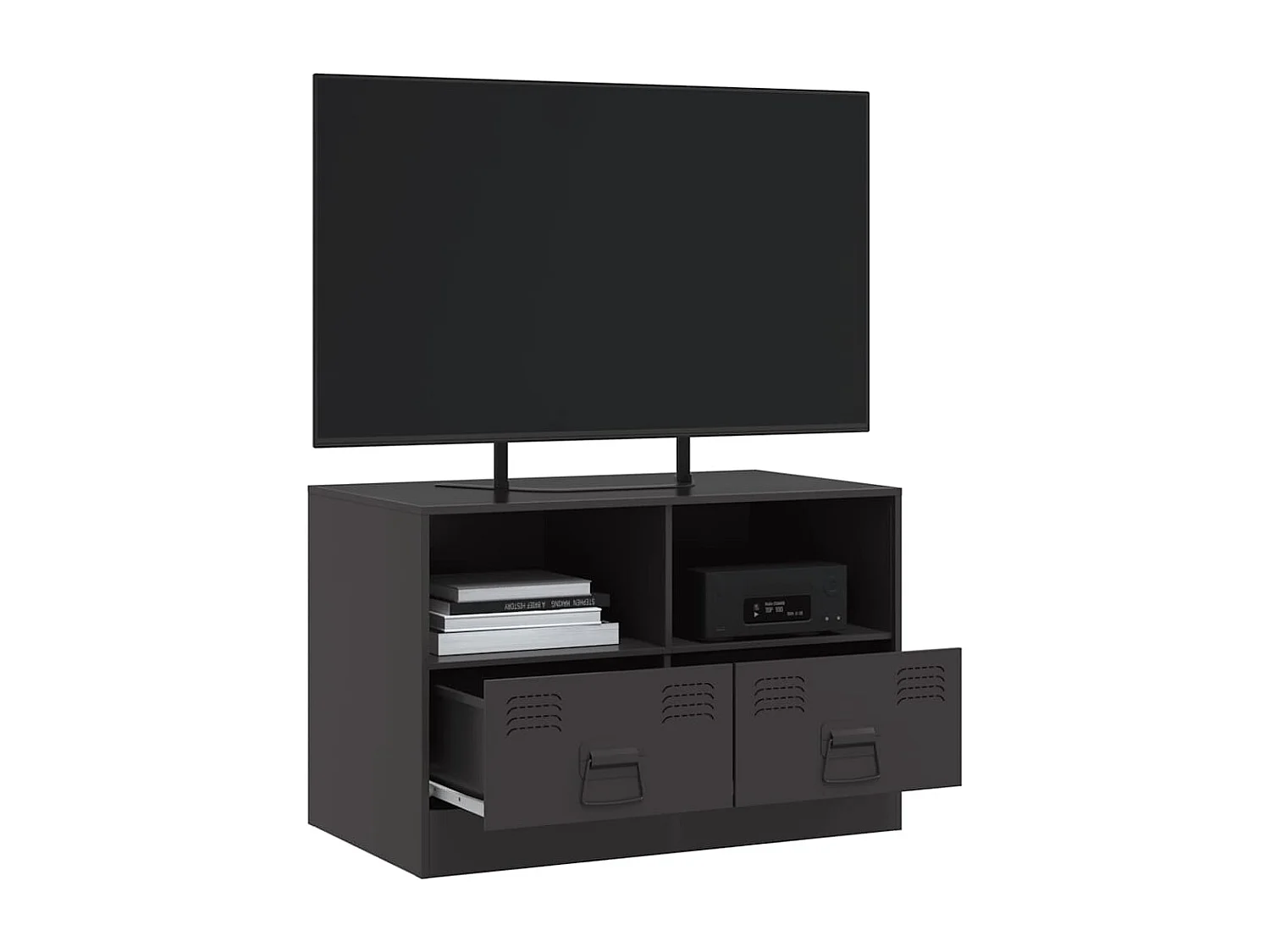 Meuble TV | Banc TV | Armoire TV noir 67x39x44 cm acier