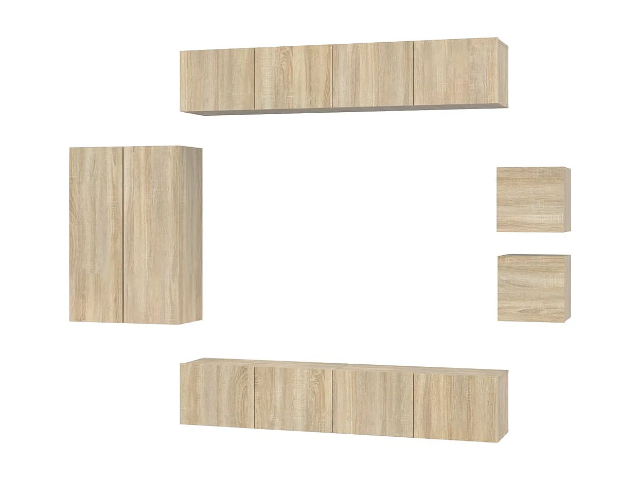 Ensemble de meubles TV | Bancs TV | Armoires TV 8 pcs Chêne sonoma Bois d'ingénierie