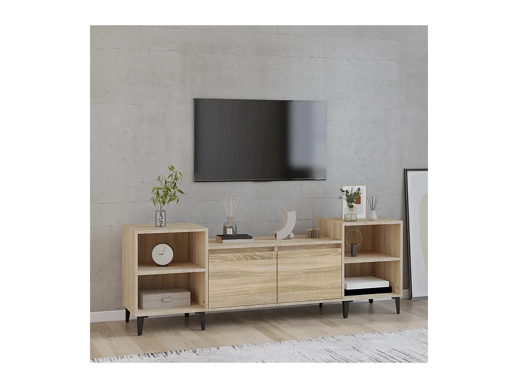 Mueble para TV  | Gabinete de TV |  Mueble de salón madera contrachapada roble Sonoma 160x35x55 cm