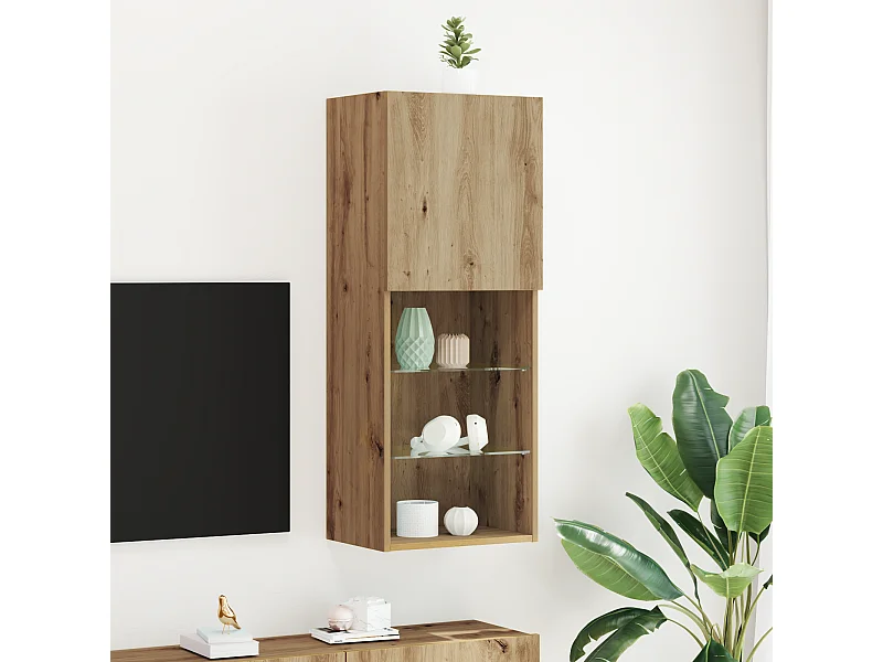 Mueble de TV | Mueble de salón Montado en la Pared Roble artisan