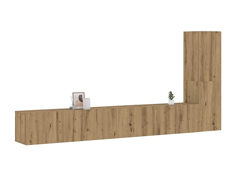 Meubles TV | Bancs TV | Armoires TV muraux 3 pcs chêne artisanal bois d'ingénierie