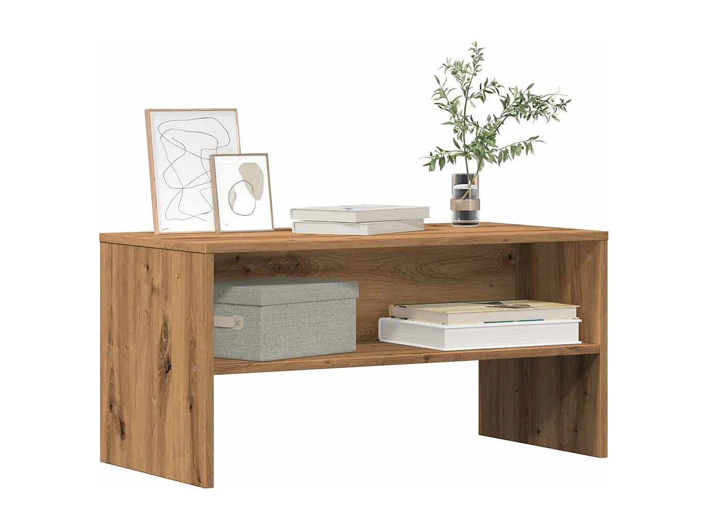 Tv-meubel | Tv-Bank | TV-kast80x40x40 cm bewerkt hout artisanaal eikenkleur