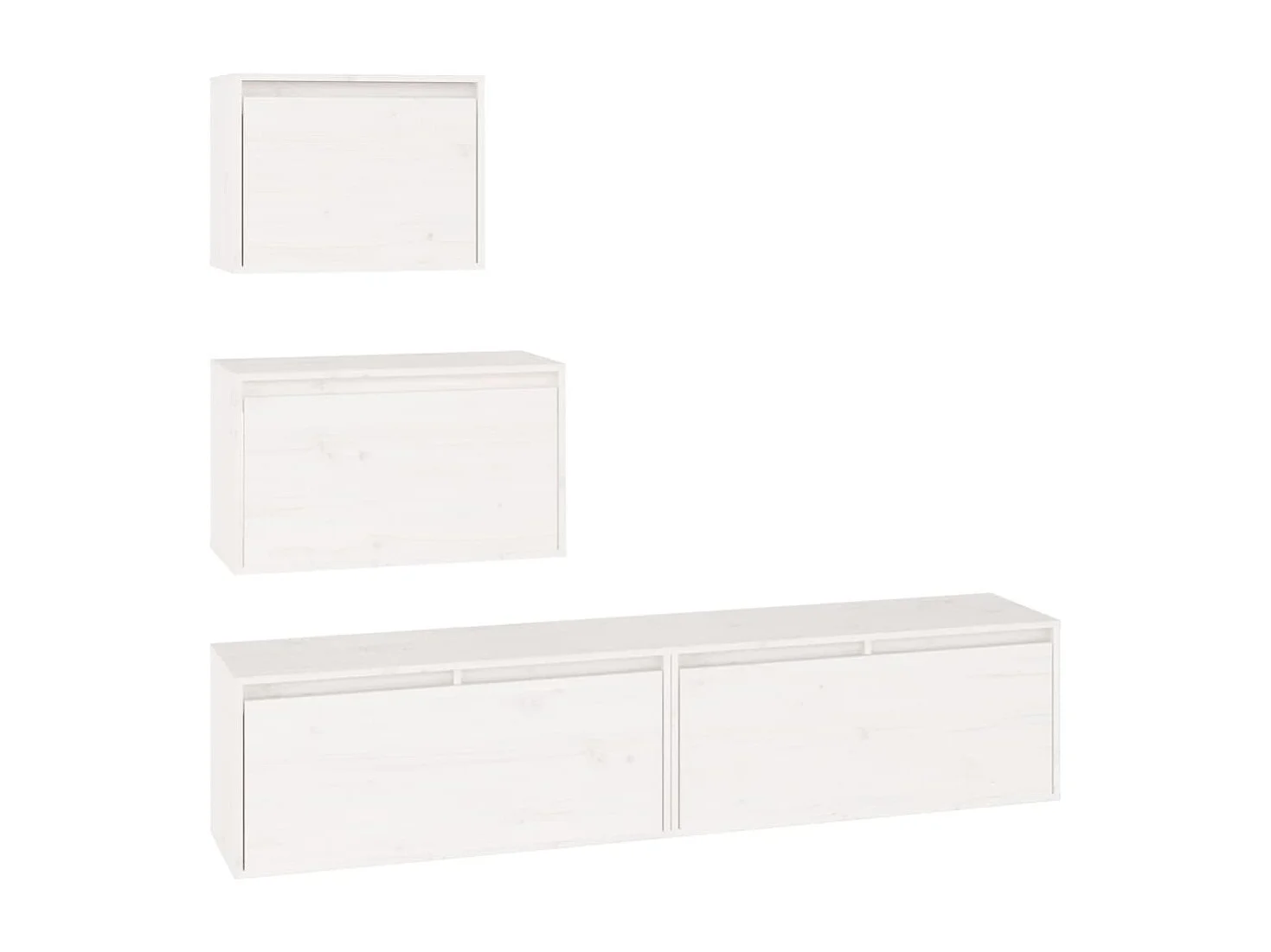 Meubles TV | Bancs TV | Armoires TV 4 pcs Blanc Bois massif de pin