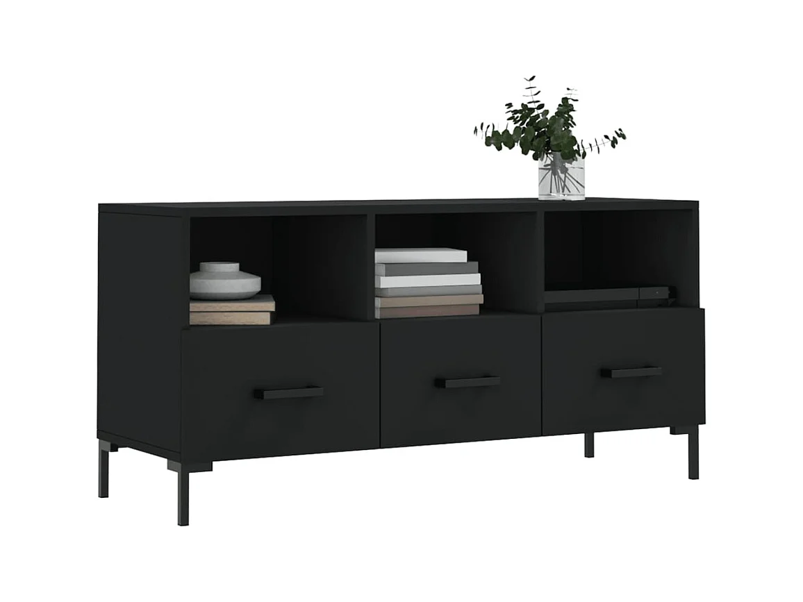 Mueble de TV | Mueble de salón madera de ingeniería negro 102x36x50 cm