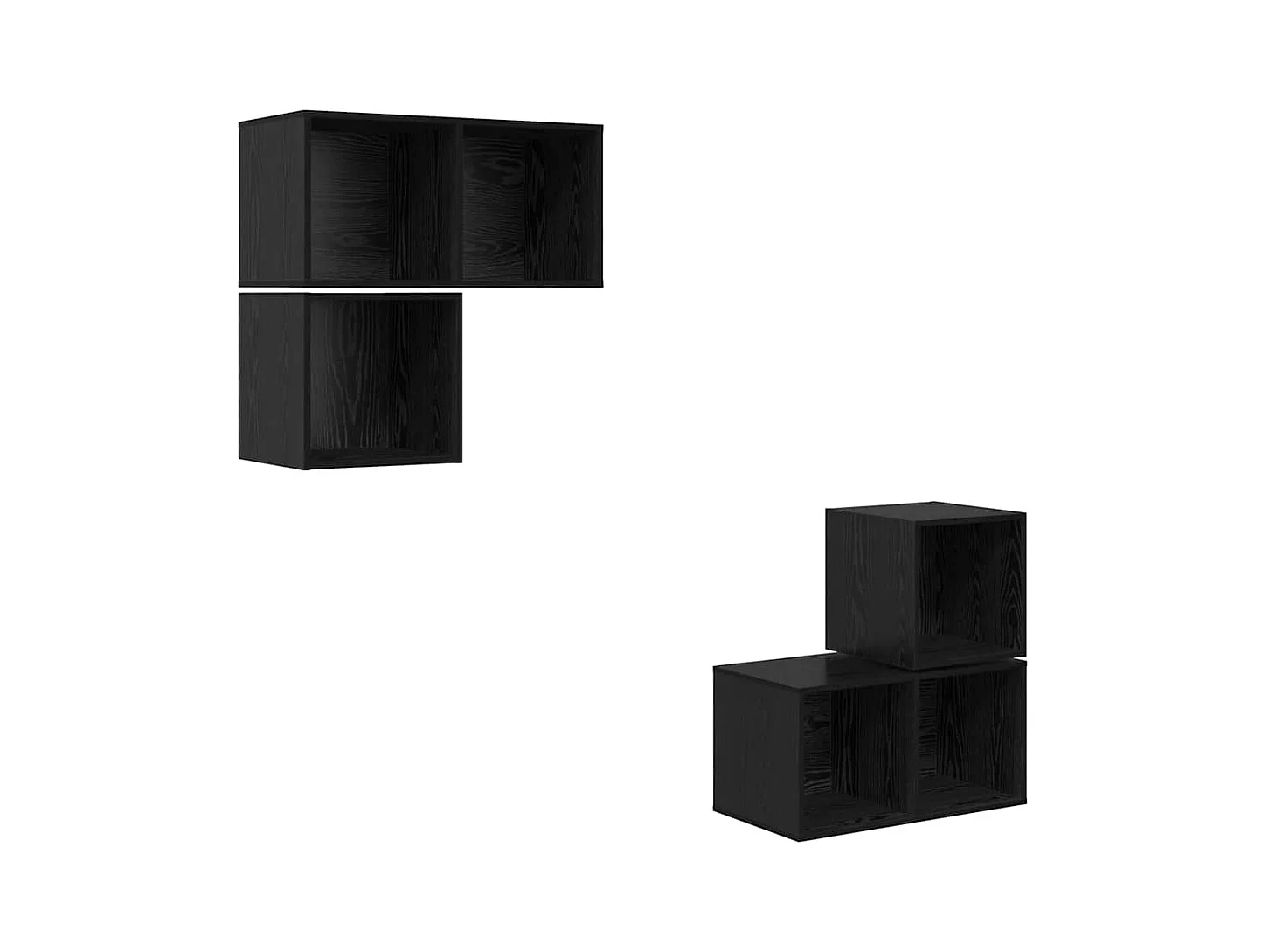 Conjunto de Mueble de TV | Mueble de salón 4 pcs Roble negro 37 x 37 x 72 cm