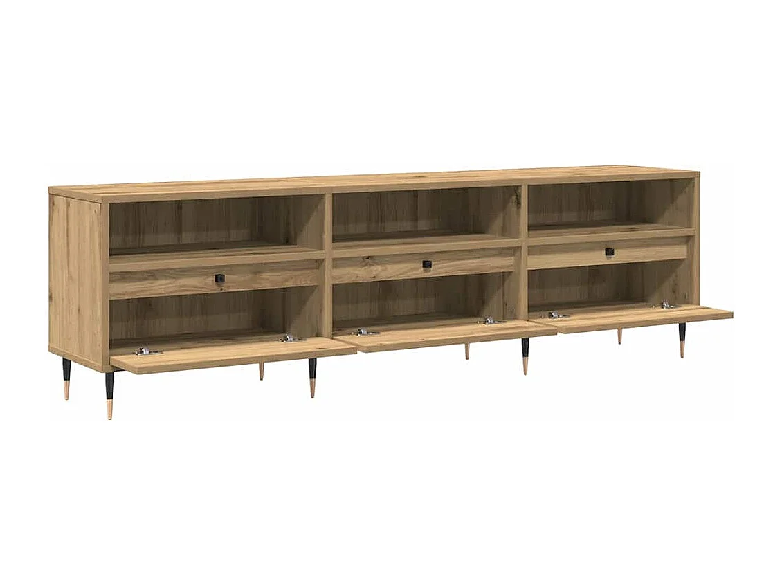 Tv-meubel | Tv-Bank | TV-kast150x30x44,5 cm bewerkt hout artisanaal eiken