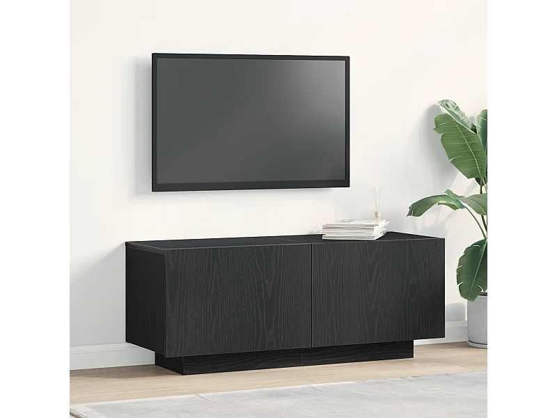 Meuble TV | Banc TV | Armoire TV Chêne Noir 100x35x40 cm En bois d'ingénierie