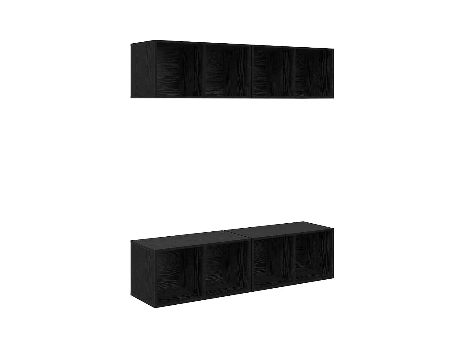 Mueble de TV | Mueble de salón de Pared 4 pcs Roble negro 37 x 37 x 72 cm