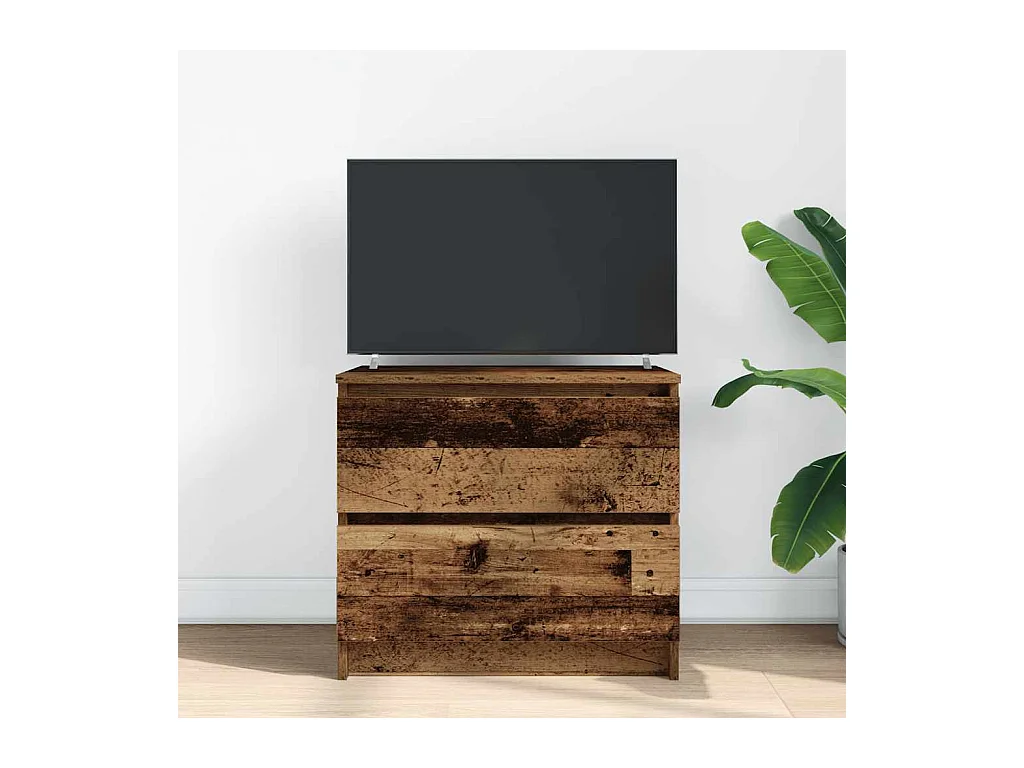 Tv-meubel | Tv-Bank | TV-kast60x35x54 cm bewerkt hout oud houtkleurig