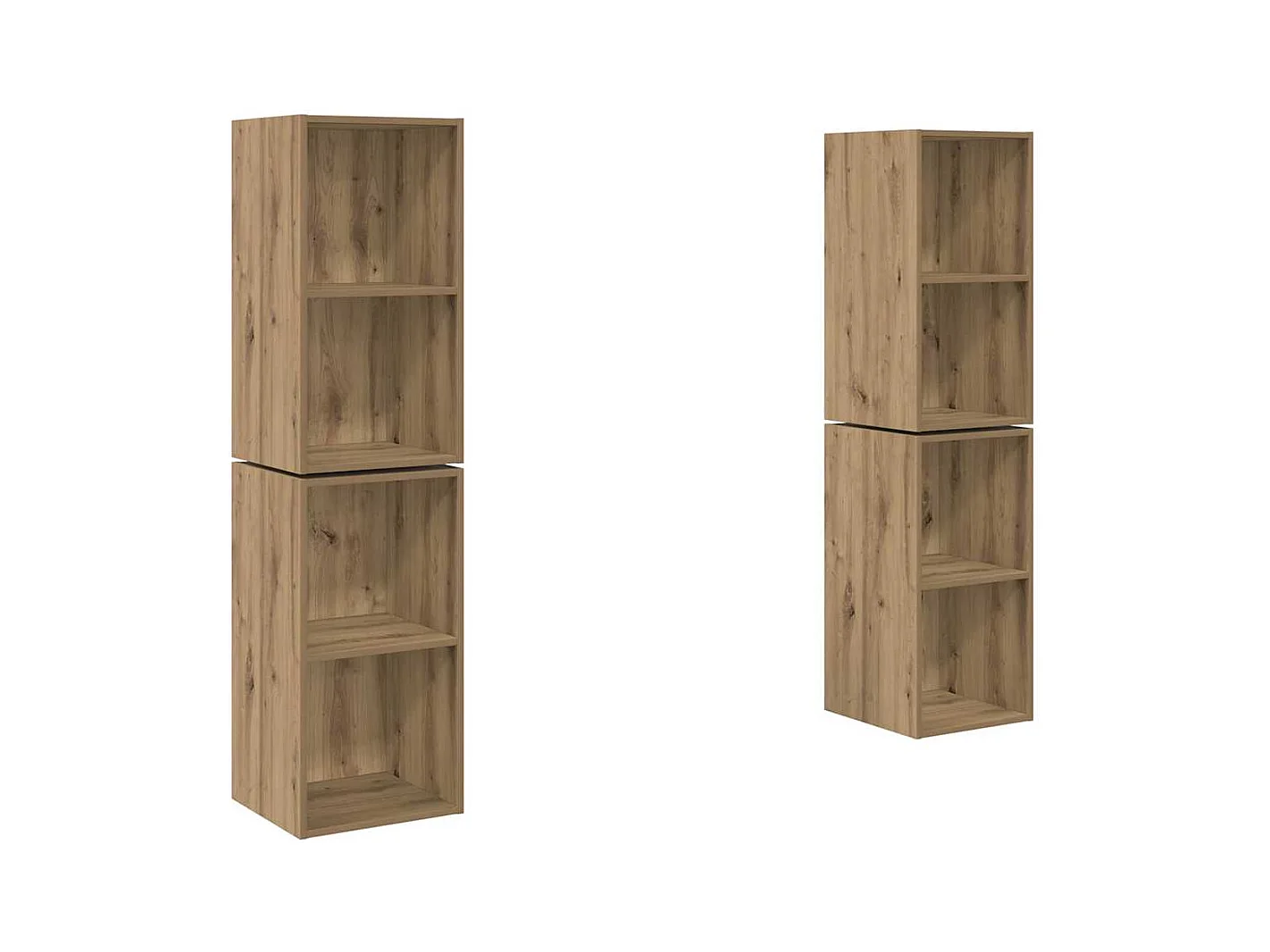 Wand TV kast | Tv-meubel | Tv-Bank met plank 4 pcs Ambachtelijk eiken 37 x 37 x 72 cm