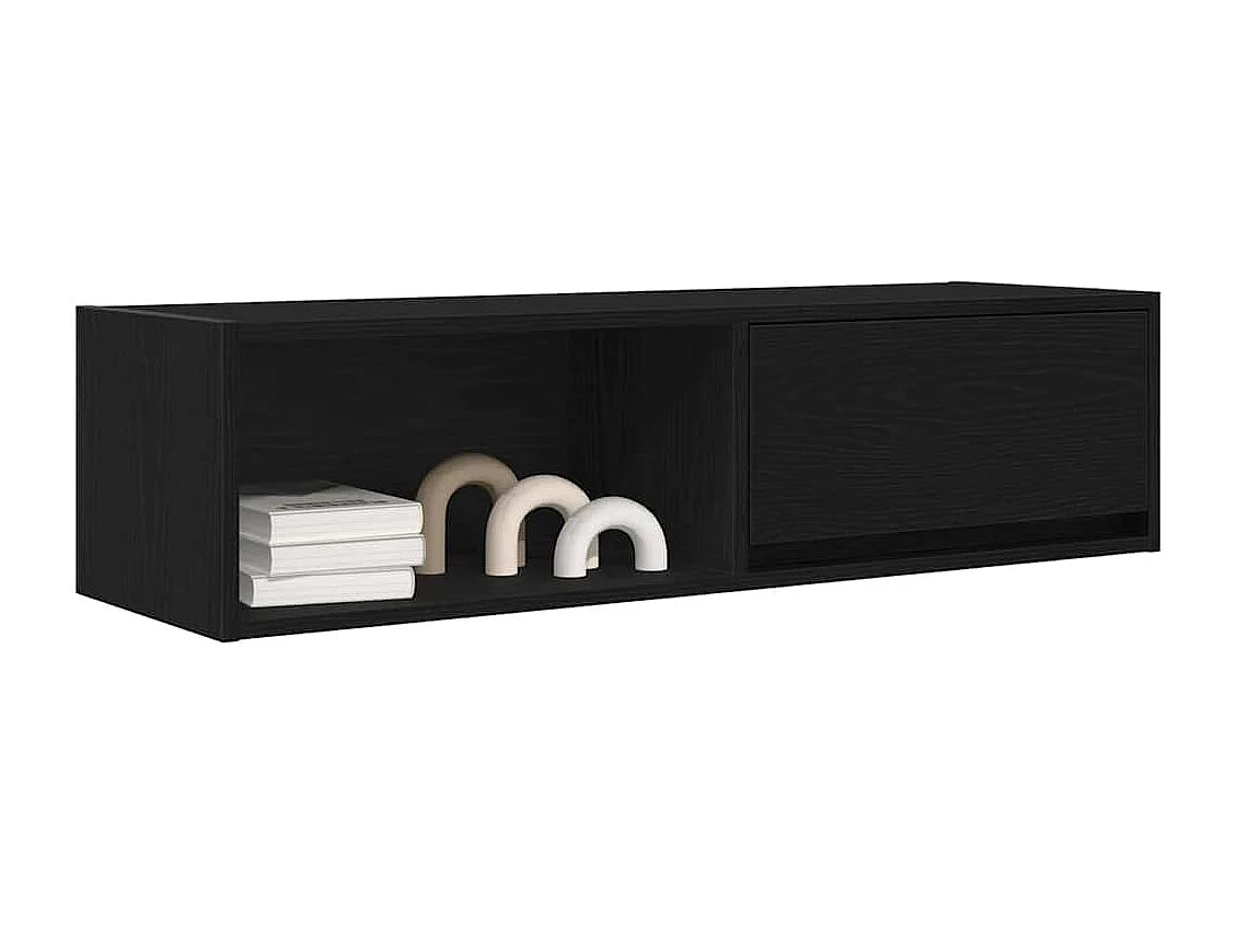 Mueble de TV | Mueble de salón de madera de roble negro 100x31x25,5 cm