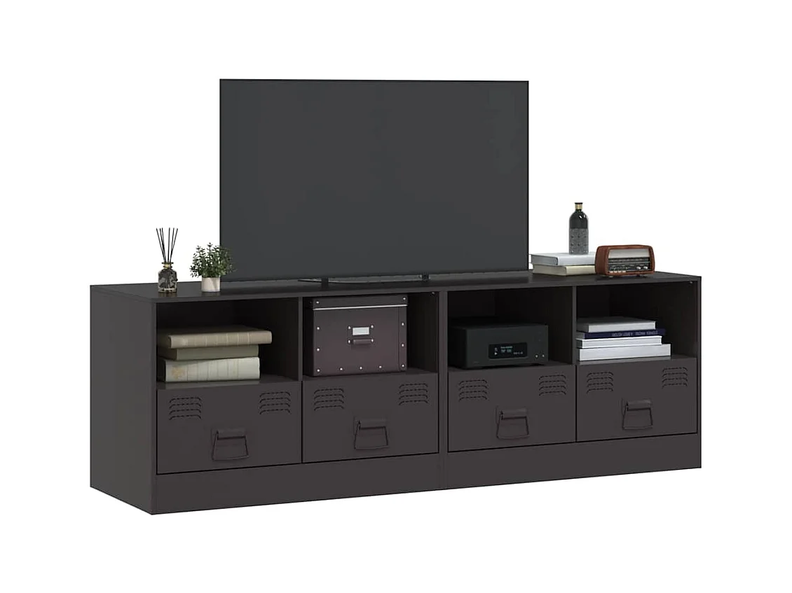 muebles para TV  | Gabinetes de TV |  Muebles de salón 2 unidades acero negro 67x39x44 cm