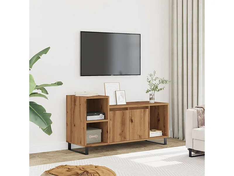 Meuble TV | Banc TV | Armoire TV chêne artisanal 100x35x55 cm bois d'ingénierie