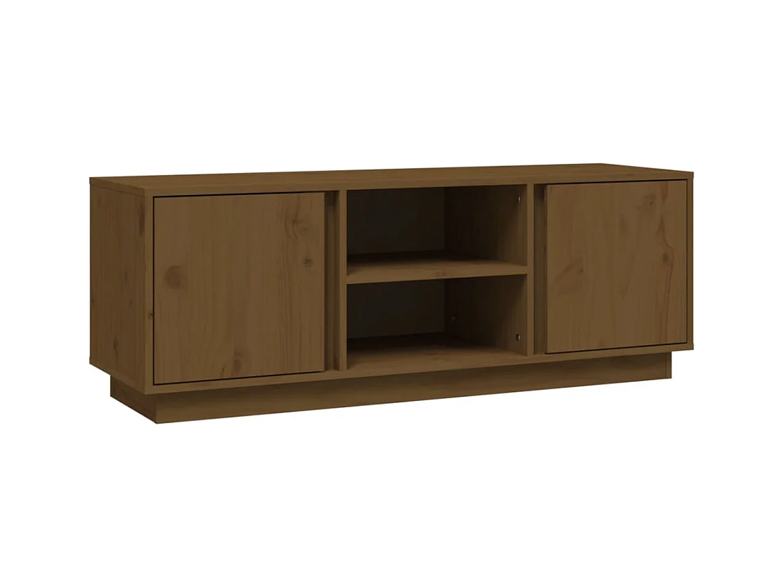 Mueble de TV | Mueble de salón madera maciza de pino marrón miel 110x35x40,5 cm