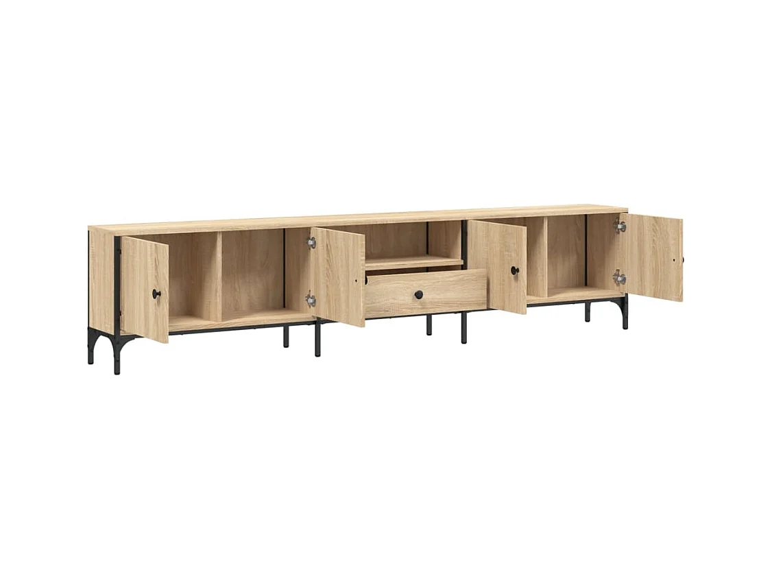 Mueble de TV | Mueble de salón cajón madera ingeniería roble Sonoma 200x25x44 cm