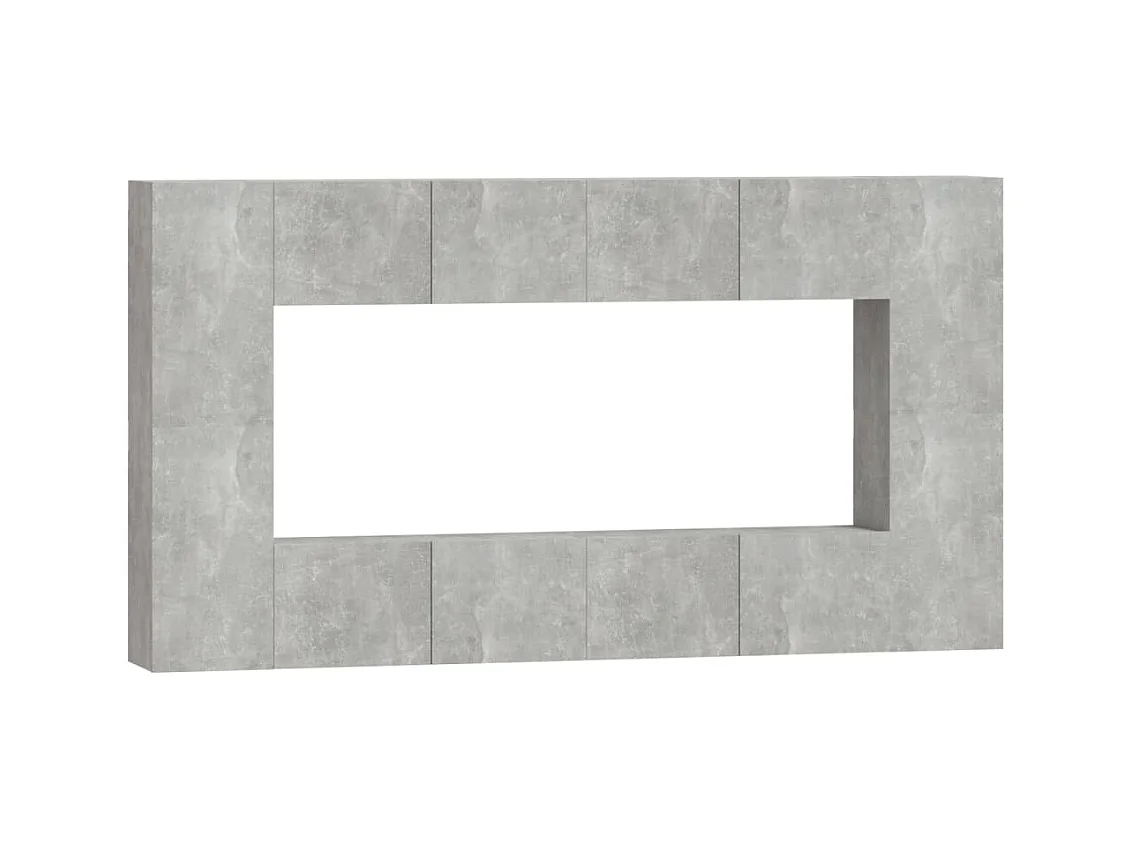 Set de muebles de TV | Gabinetes de TV |  Muebles de salón 8 pzas madera contrachapada gris hormigón