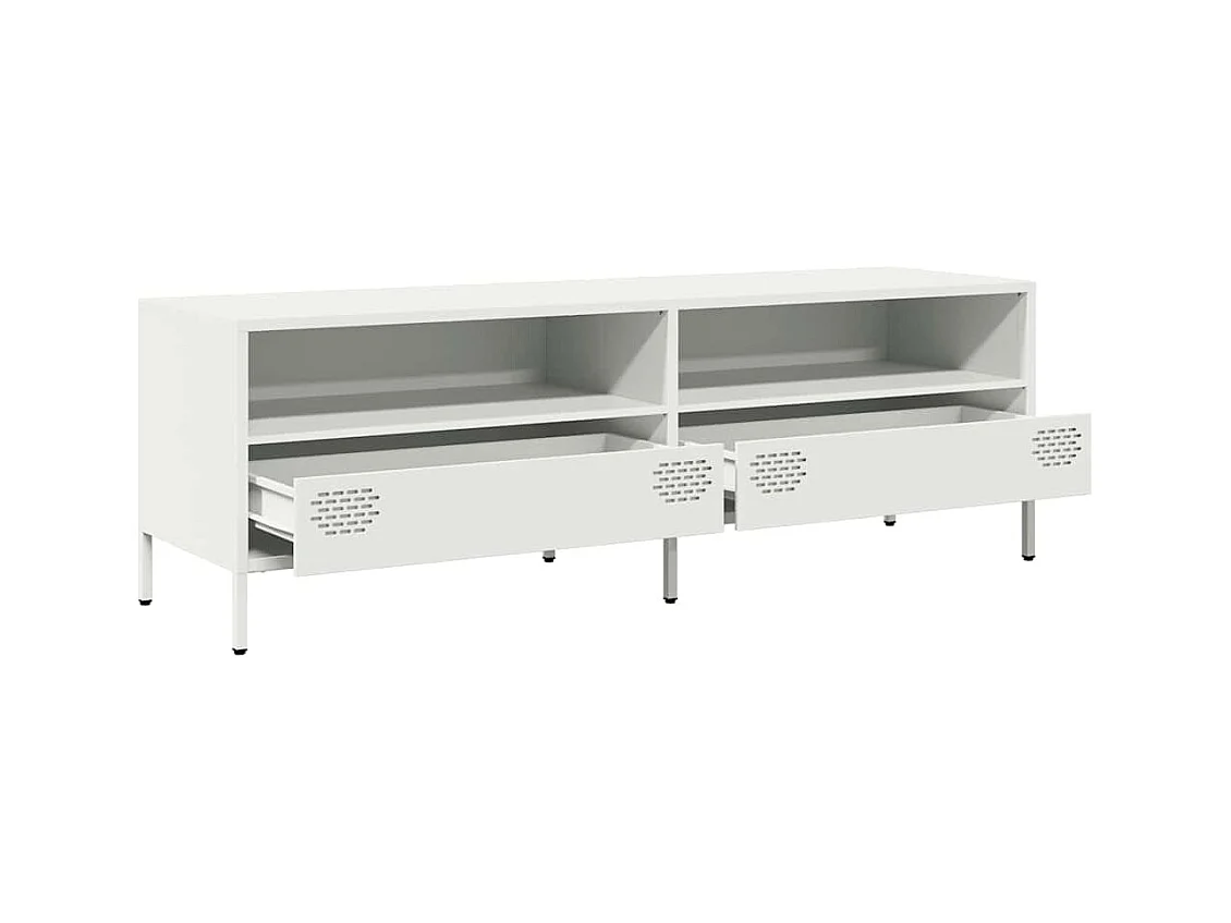 Mueble para TV  | Gabinete de TV |  Mueble de salón acero laminado en frío blanco 135x39x43,5 cm