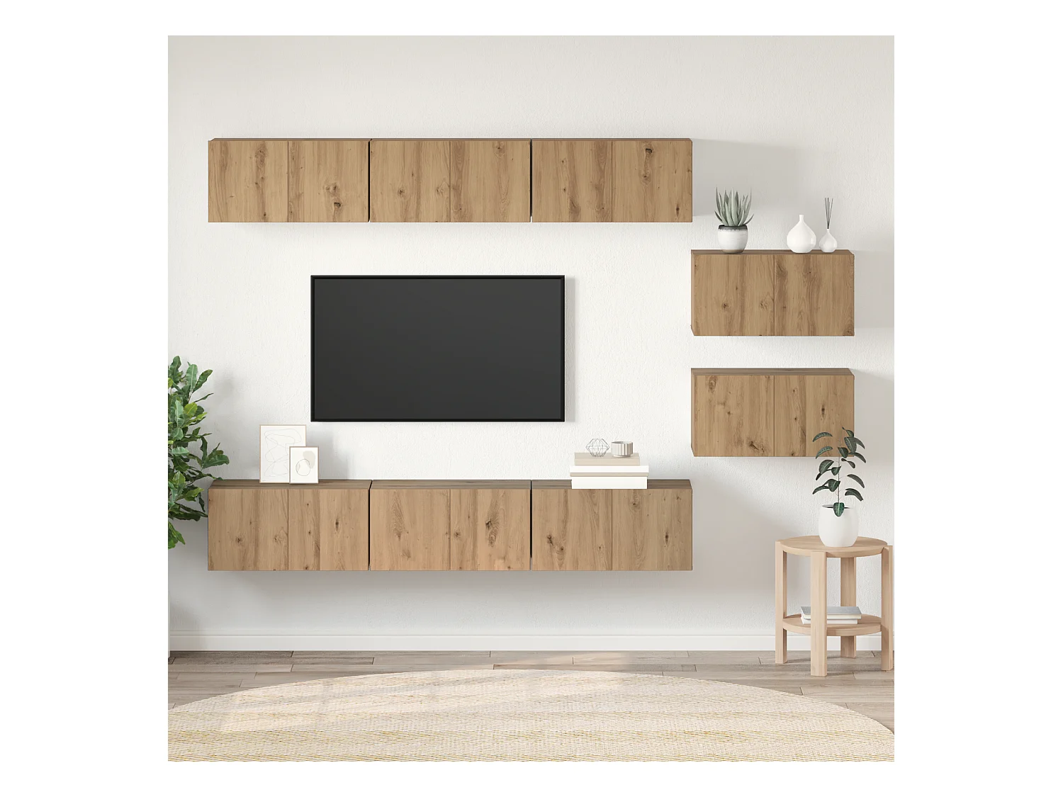 Tv-meubelset | Tv-Bank | TV-kast 8 pcs artisanaal eikenkleurig 60 x 30 x 30.5 cm