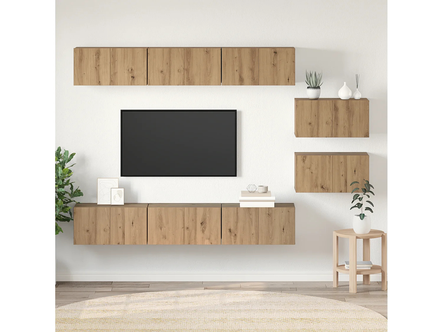 Tv-meubelset | Tv-Bank | TV-kast 8 pcs artisanaal eikenkleurig 60 x 30 x 30.5 cm