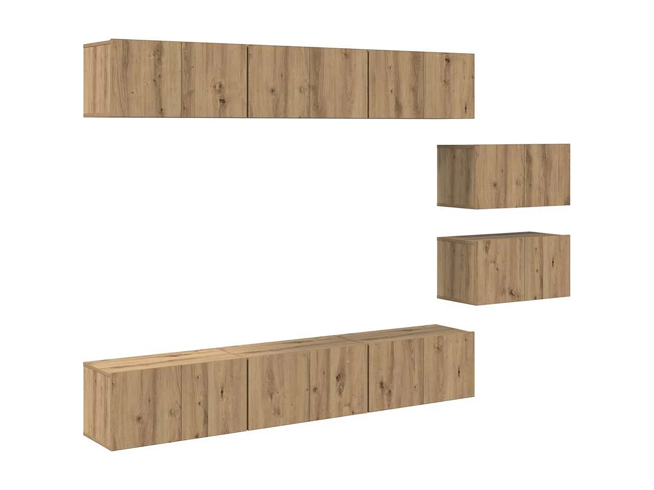 Tv-meubelset | Tv-Bank | TV-kast 8 pcs artisanaal eikenkleurig 60 x 30 x 30.5 cm