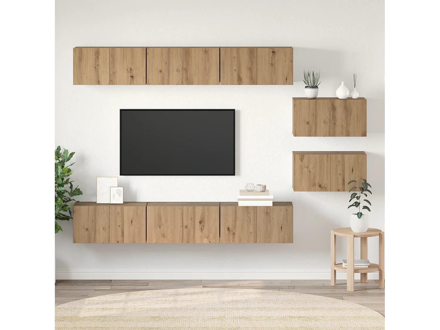 Tv-meubelset | Tv-Bank | TV-kast 8 pcs artisanaal eikenkleurig 60 x 30 x 30.5 cm