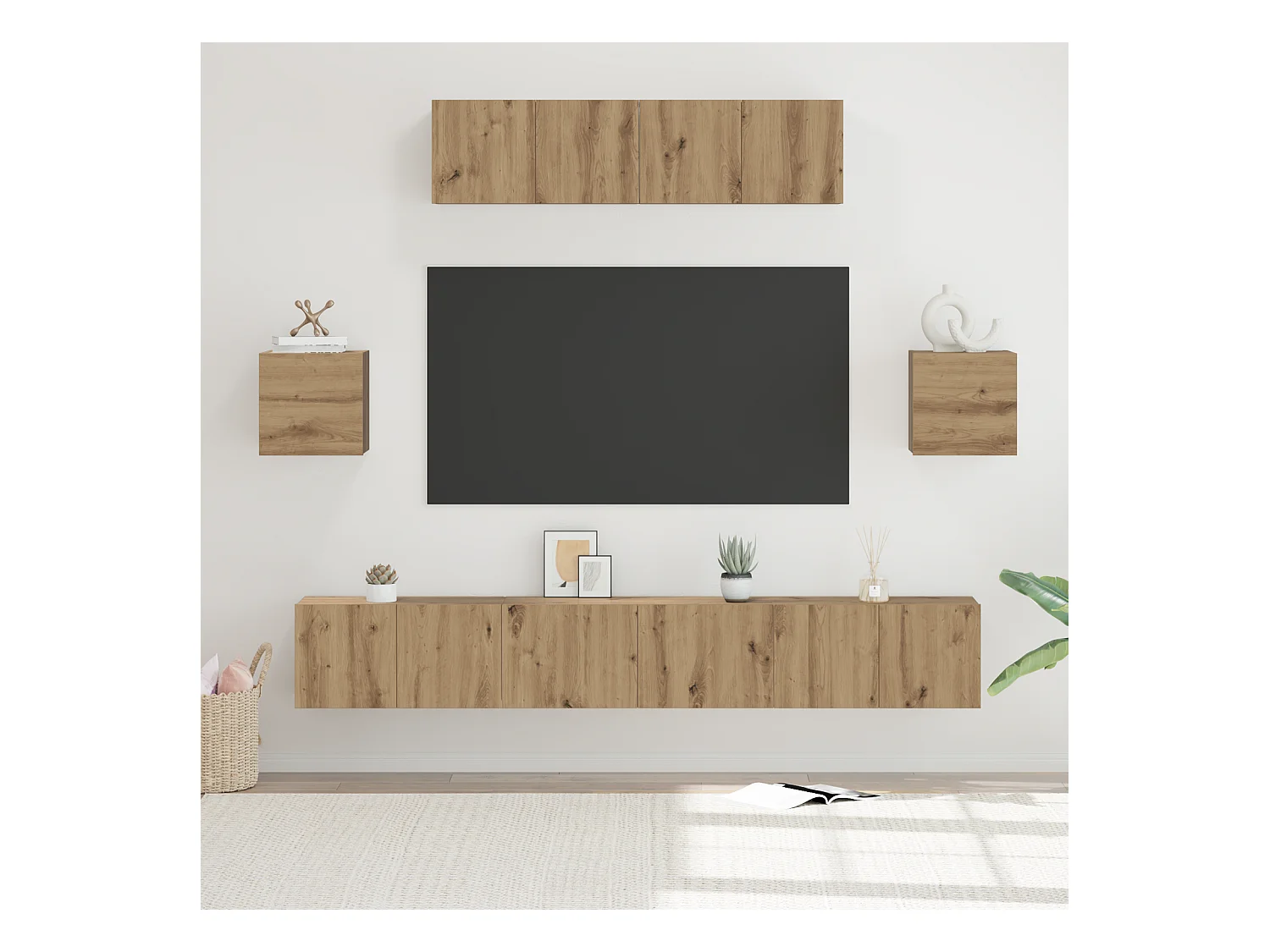 Ensemble meuble TV | Banc TV | Armoire TV 7 pcs chêne artisanal 80 x 30 x 30 cm