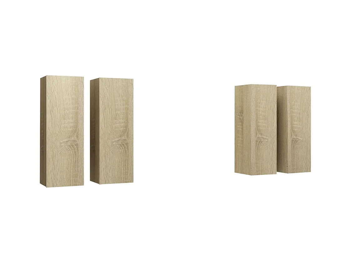 Meubles TV | Bancs TV | Armoires TV 4 pcs Chêne sonoma 30,5x30x90 cm Bois d'ingénierie