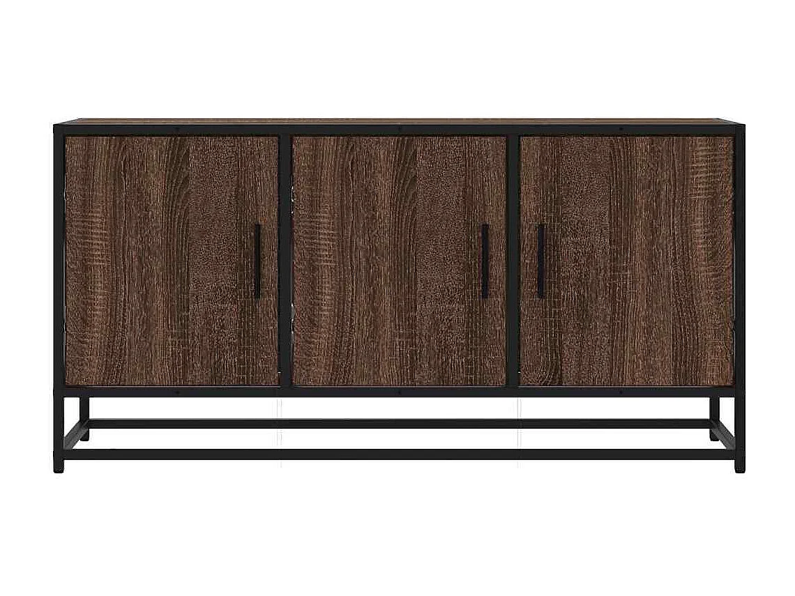 Mueble TV | Gabinete de TV | Mueble de salón madera ingeniería y metal marrón roble 100x35x50 cm