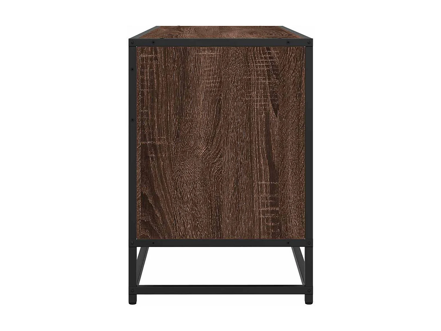 Mueble TV | Gabinete de TV | Mueble de salón madera ingeniería y metal marrón roble 100x35x50 cm