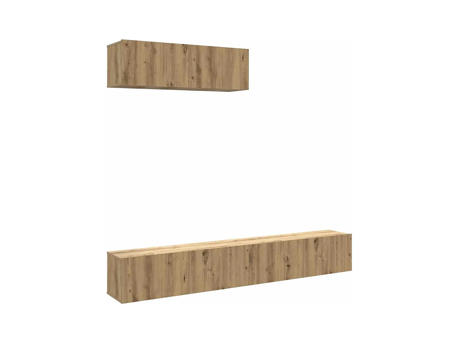 Tv-wandkasten | Tv-meubels | Tv-Banken 3 st 100x30x30 cm bewerkt hout artisanaal eiken