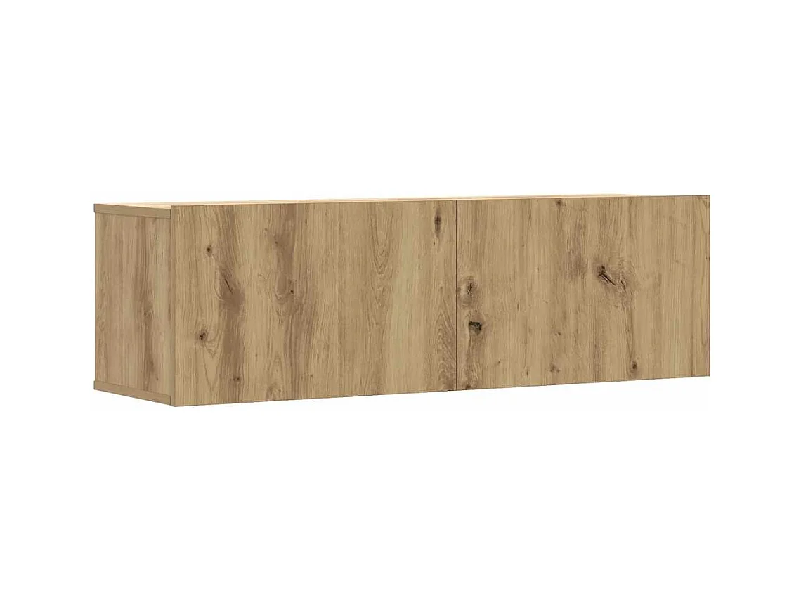 Tv-wandkasten | Tv-meubels | Tv-Banken 3 st 100x30x30 cm bewerkt hout artisanaal eiken