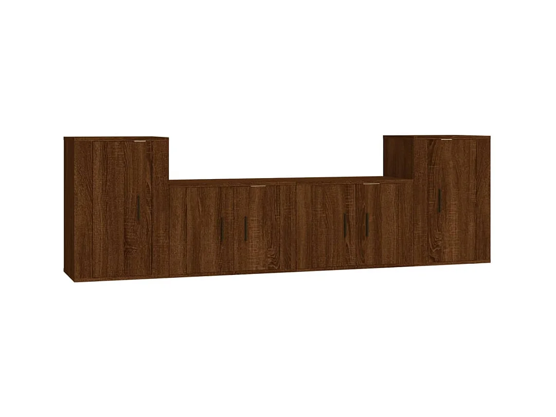 Ensemble de meubles TV | Bancs TV | Armoires TV 4 pcs Chêne marron Bois d'ingénierie