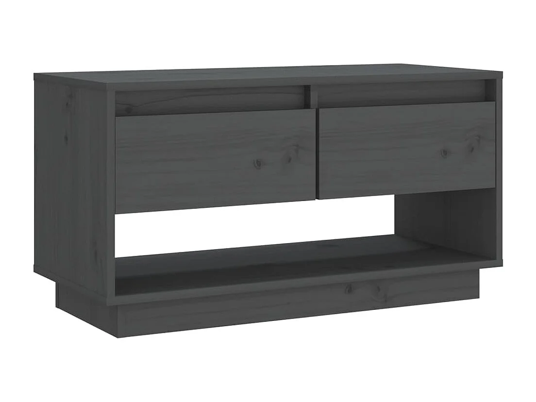Mueble de TV | Mueble de salón de madera maciza de pino gris 74x34x40 cm
