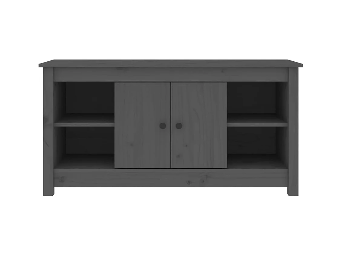 Mueble de TV | Mueble de salón de madera maciza de pino gris 103x36,5x52 cm