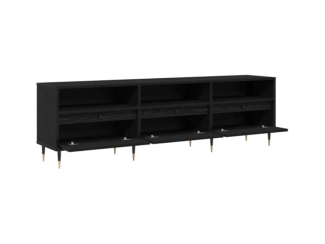 Gabinete de TV | Mueble de TV | Mueble de salón Roble negro 150 x 30 x 44.5 cm