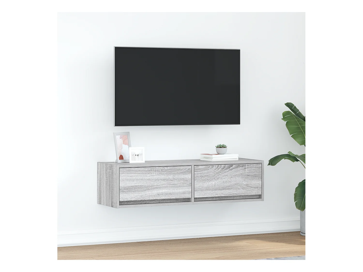Tv-meubel | Tv-Bank | TV-kast100x31x25,5 cm bewerkt hout grijs sonoma eikenkleurig