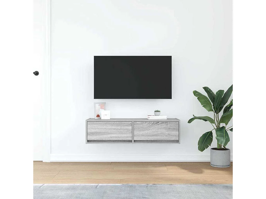 Gabinete de TV | Mueble de TV | Mueble de salón con cajón Gris sonoma 100 x 31 x 25.5 cm