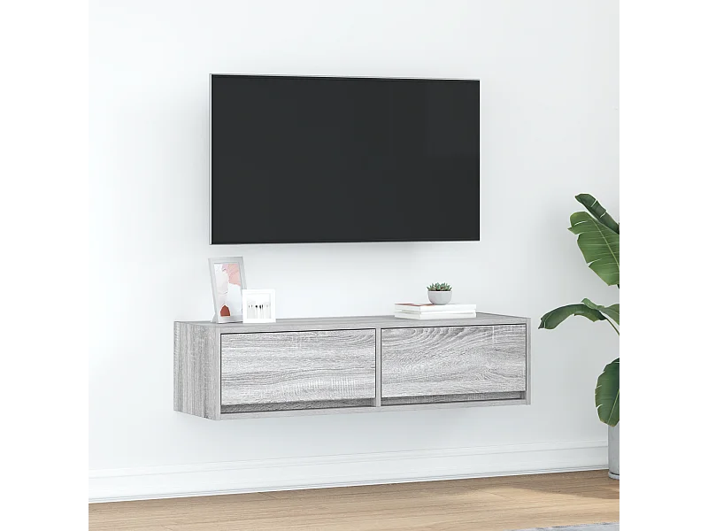 Tv-meubel | Tv-Bank | TV-kast100x31x25,5 cm bewerkt hout grijs sonoma eikenkleurig