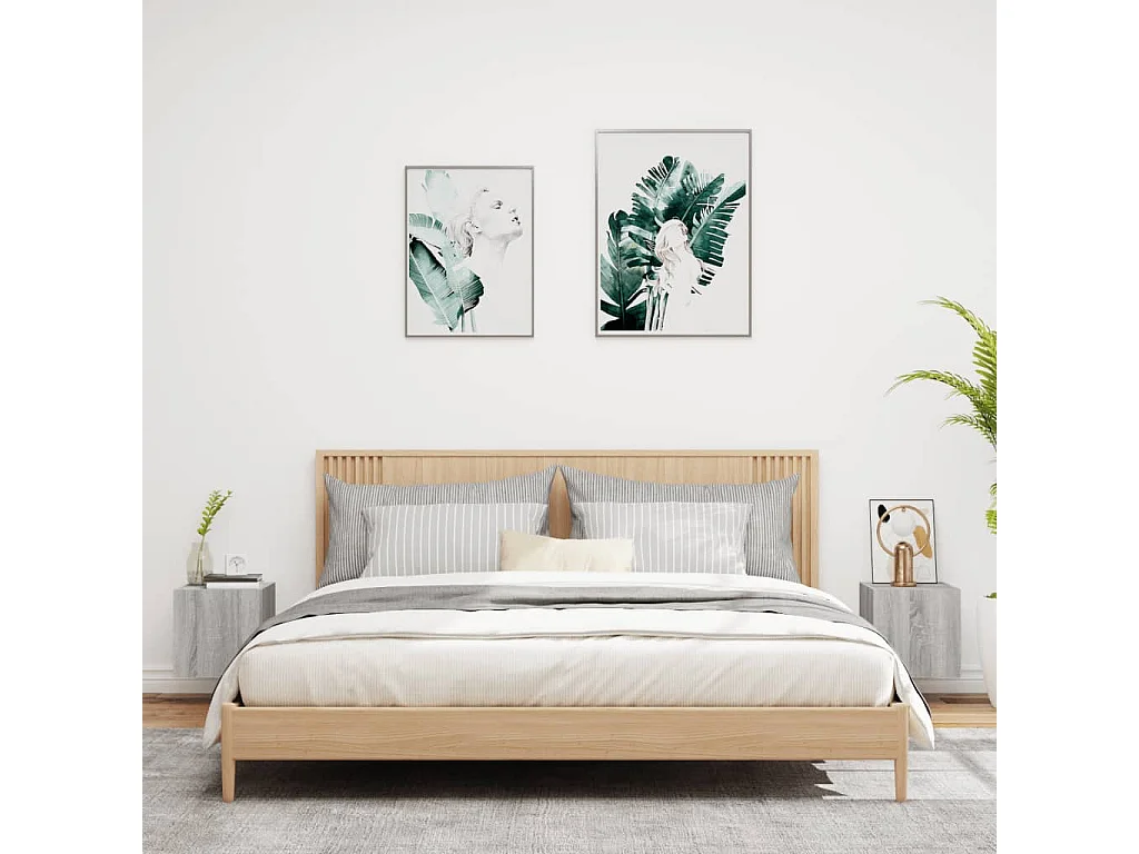 Meubles TV | Bancs TV | Armoires TV muraux et lumières LED 2pcs sonoma gris 30,5x35x30cm