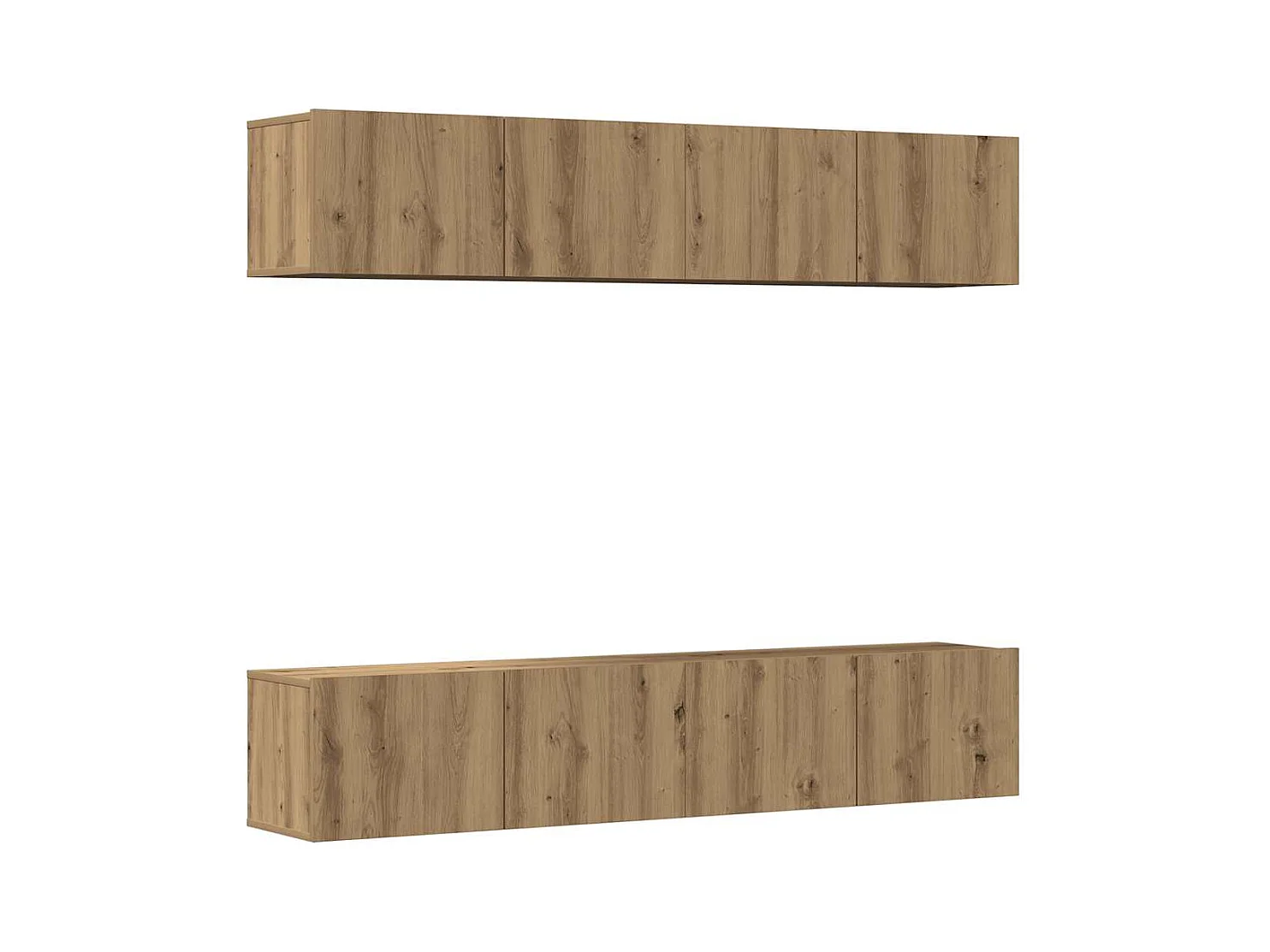 Tv-wandkasten | Tv-meubels | Tv-Banken 4 st bewerkt hout artisanaal eikenkleurig