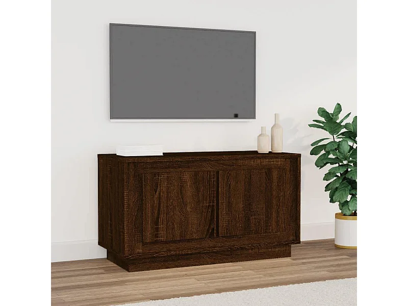 Meuble TV | Banc TV | Armoire TV chêne marron 80x35x45 cm bois d'ingénierie