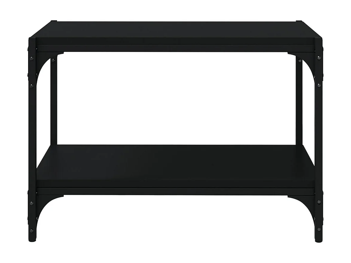 Mueble para TV  | Gabinete de TV |  Mueble de salón madera contrachapada y acero negro 60x33x41 cm