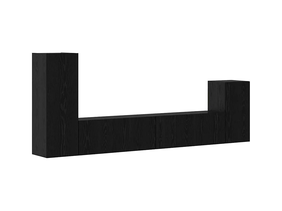 Mueble de TV | Mueble de salón de Pared Roble negro Madera contrachapada