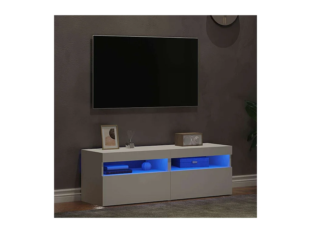 Muebles de TV | Gabinetes de TV |  Muebles de salón con luces LED 2 uds blanco 60x35x40 cm