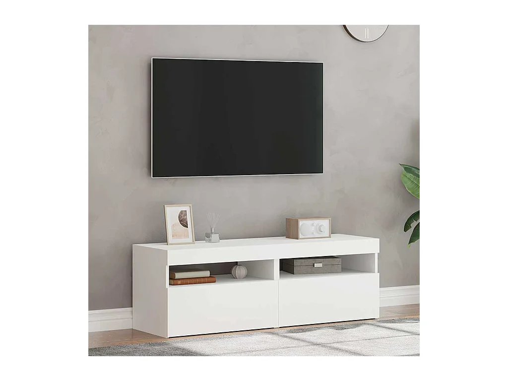 Muebles de TV | Gabinetes de TV |  Muebles de salón con luces LED 2 uds blanco 60x35x40 cm