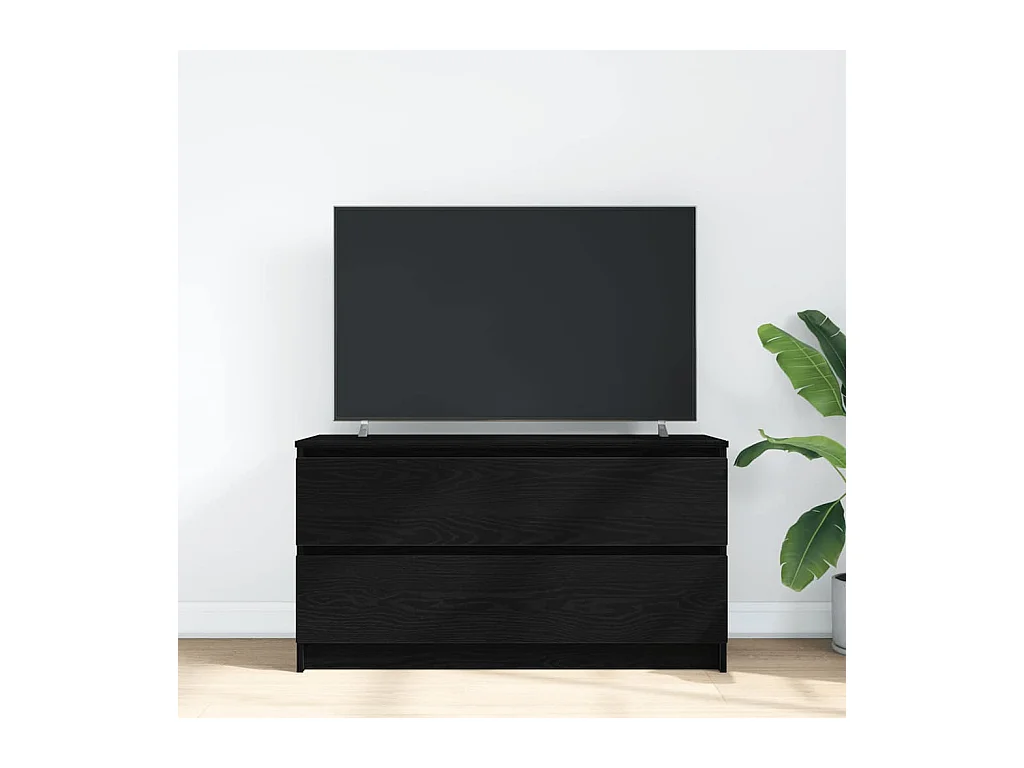 Mueble para TV  | Gabinete de TV |  Mueble de salón madera contrachapada negro 100x35x54 cm